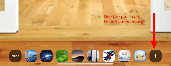 The plus icon allows you to add a new image