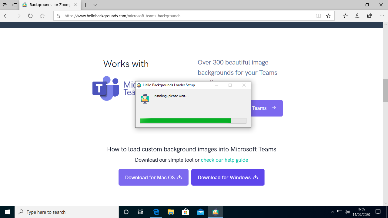 how to install teams backgrounds