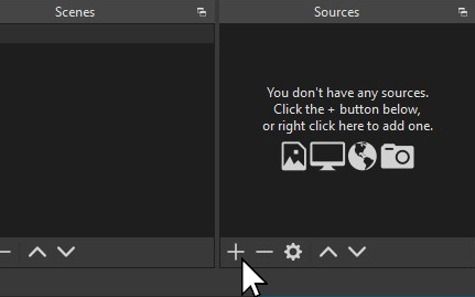 Click + to add a new source