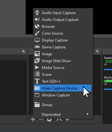 Select 'Video Capture Device'
